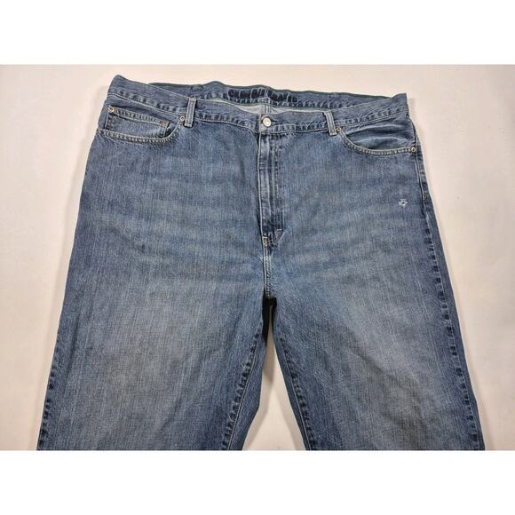 Cremieux Mens Medium Wash Relaxed Fit Straight Leg Denim Blue Jeans 46 x 30 - Picture 3 of 6